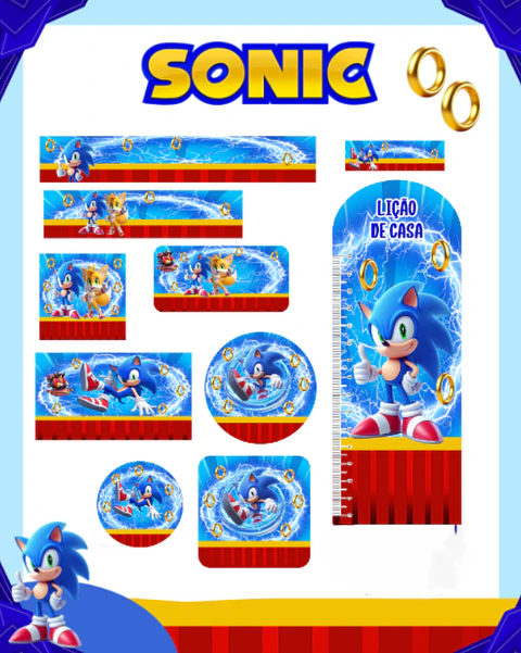 Arquivo Etiqueta Escolar Sonic