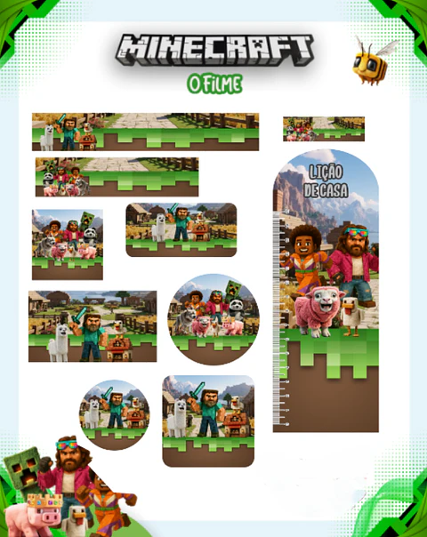 Arquivo Etiqueta Escolar Minecraft