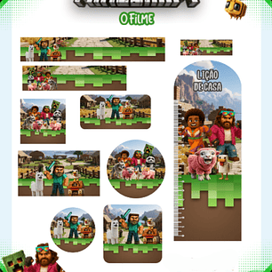 Arquivo Etiqueta Escolar Minecraft