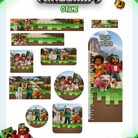 Arquivo Etiqueta Escolar Minecraft 1