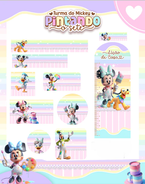 Arquivo Etiqueta Escolar Turma do Mickey