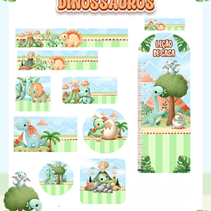 Arquivo Etiqueta Escolar Dinossauros