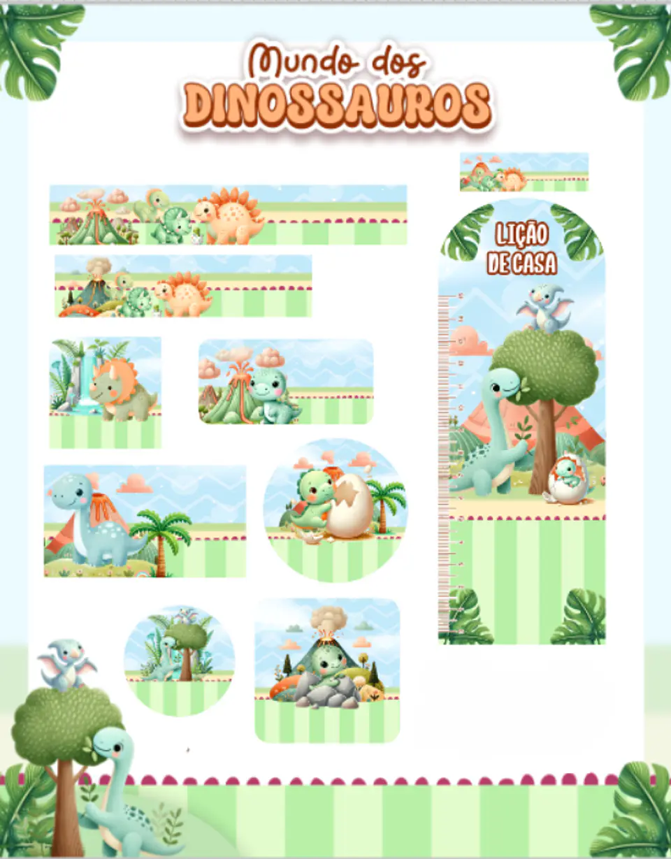 Arquivo Etiqueta Escolar Dinossauros 1