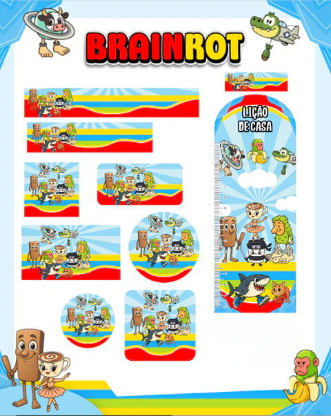 Arquivo Etiqueta Escolar Brainrot