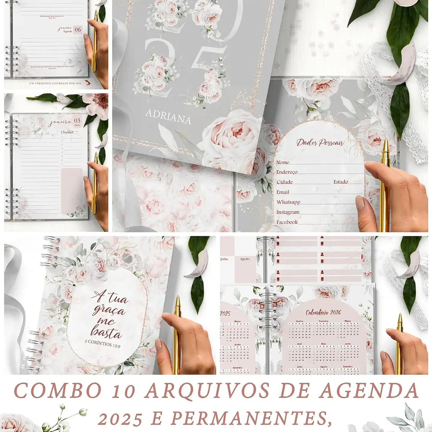 Arquivo Combo 10 Agendas 2025 e Permanente COM e SEM VERSÍCULOS e HORÁRIOS Believe - BICHO PAPEL 1