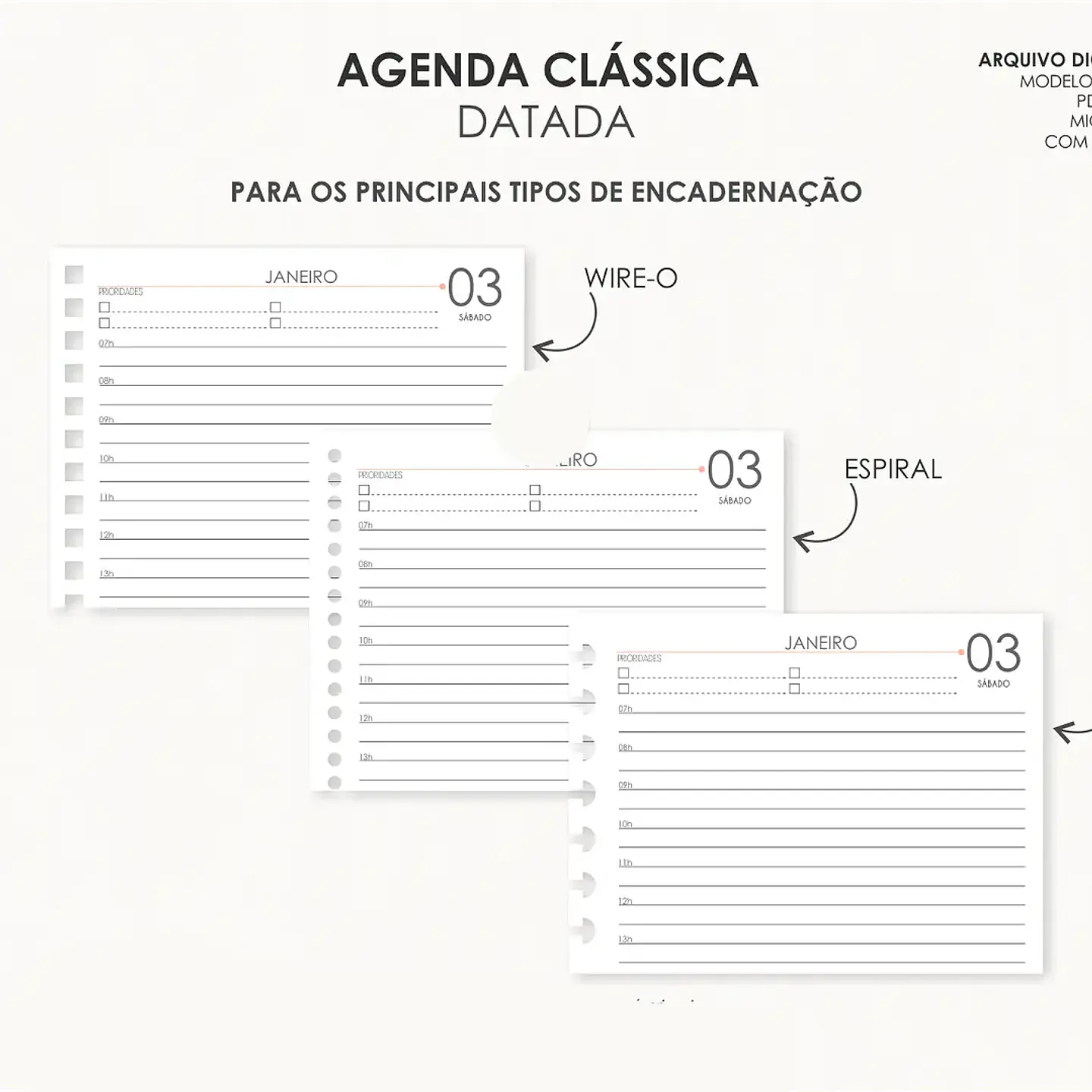 Arquivo Combo Agendas 2026 Datatas A5 - Moldes da Lê 5