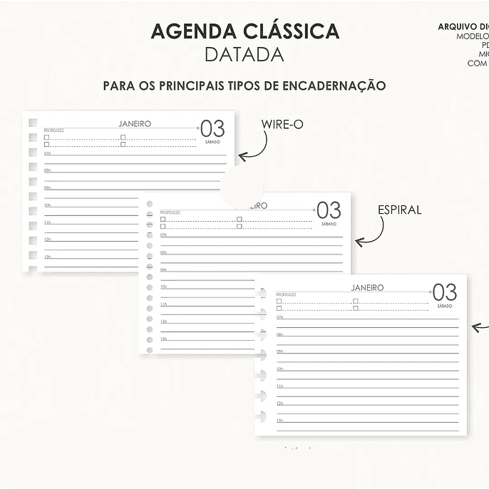 Arquivo Combo Agendas 2026 Datatas A5 - Moldes da Lê 5