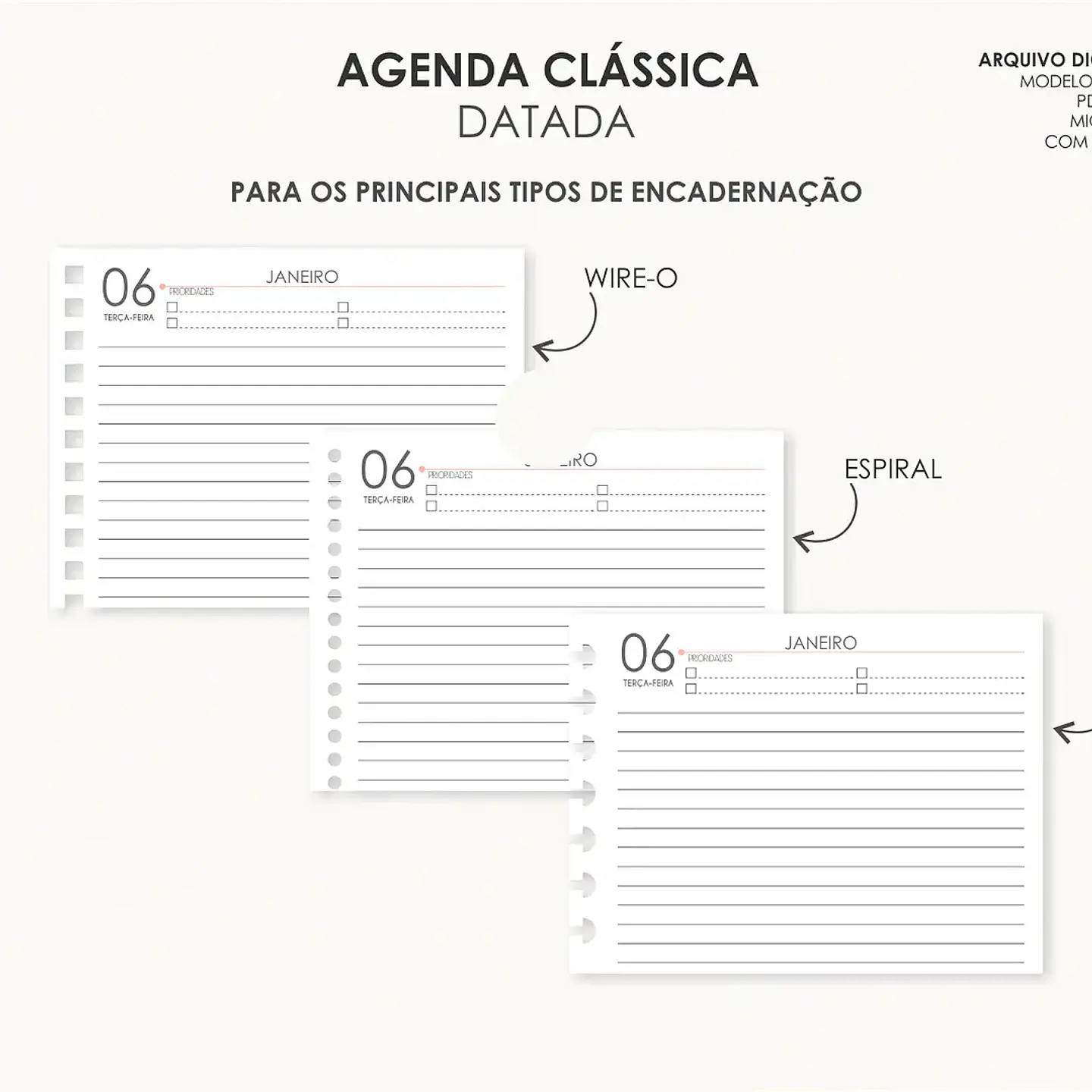 Arquivo Combo Agendas 2026 Datatas A5 - Moldes da Lê 9