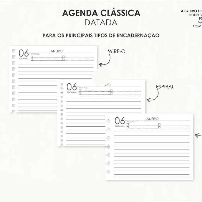 Arquivo Combo Agendas 2026 Datatas A5 - Moldes da Lê 9