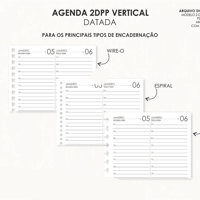 Arquivo Combo Agendas 2026 Datatas A5 - Moldes da Lê 12
