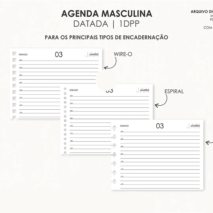 Arquivo Combo Agendas 2026 Datatas A5 - Moldes da Lê 17