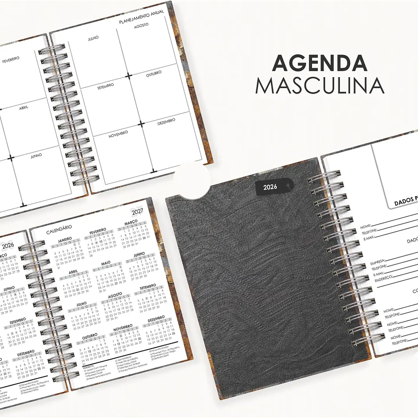 Arquivo Combo Agendas 2026 Datatas A5 - Moldes da Lê 20