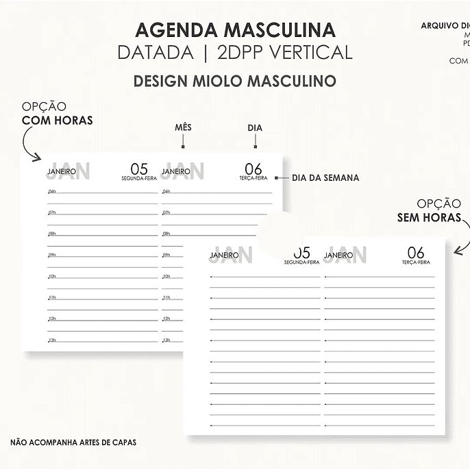 Arquivo Combo Agendas 2026 Datatas A5 - Moldes da Lê 21