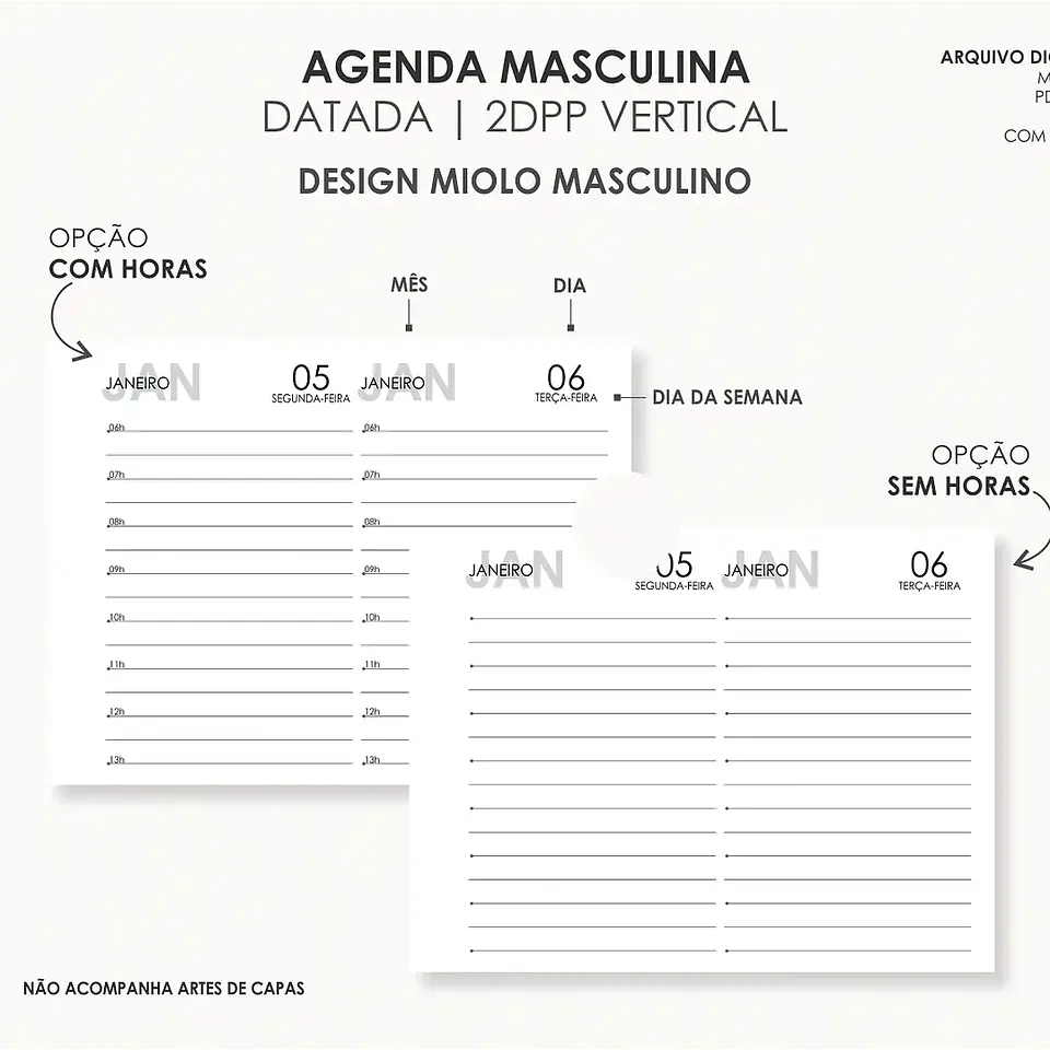 Arquivo Combo Agendas 2026 Datatas A5 - Moldes da Lê 21