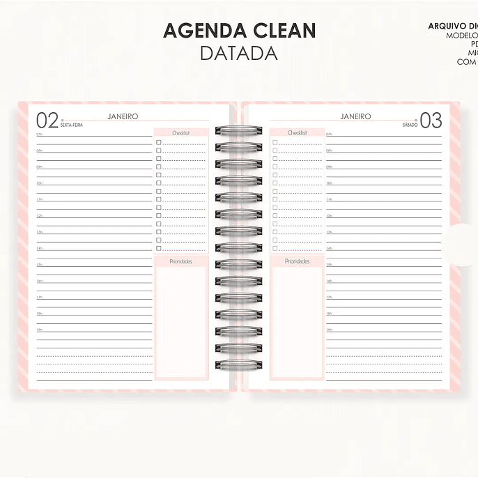 Arquivo Combo Agendas 2026 Datatas A5 - Moldes da Lê 23