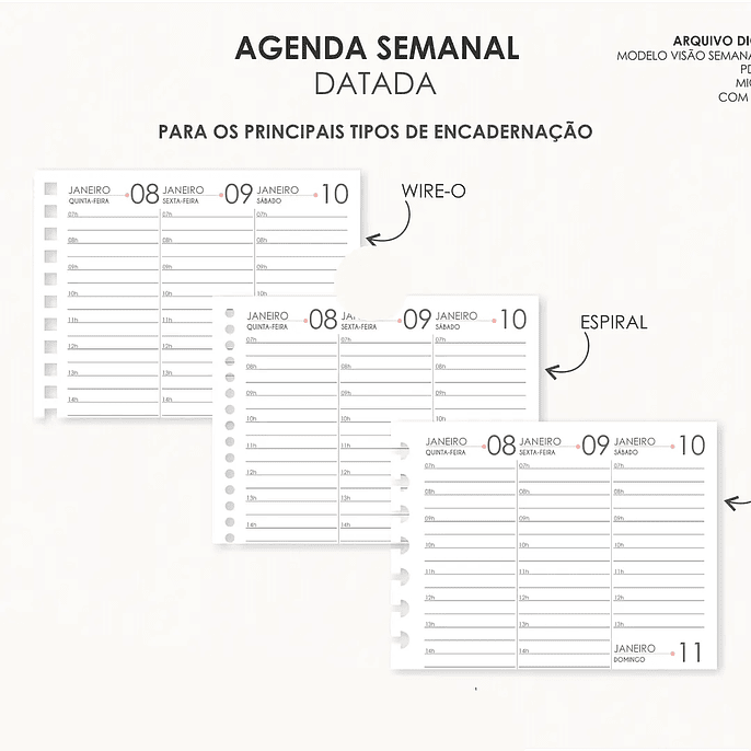 Arquivo Combo Agendas 2026 Datatas A5 - Moldes da Lê 24