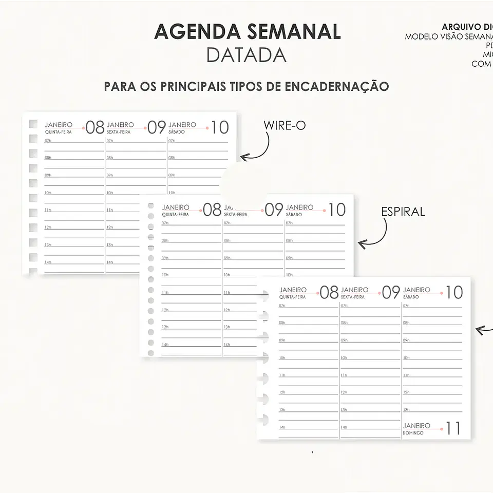 Arquivo Combo Agendas 2026 Datatas A5 - Moldes da Lê 24