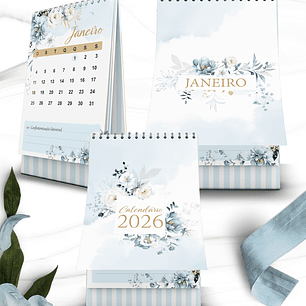 Arquivo Coleção Floral Azul Calendário 2026