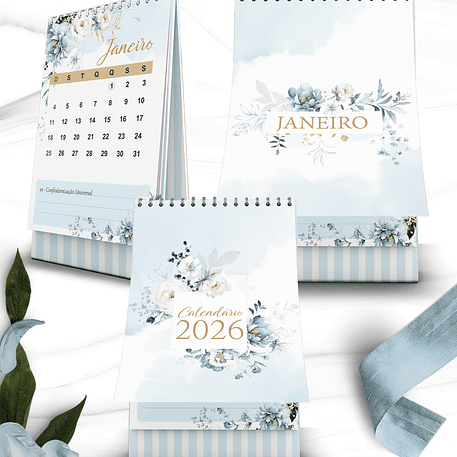 Arquivo Coleção Floral Azul Calendário 2026 2