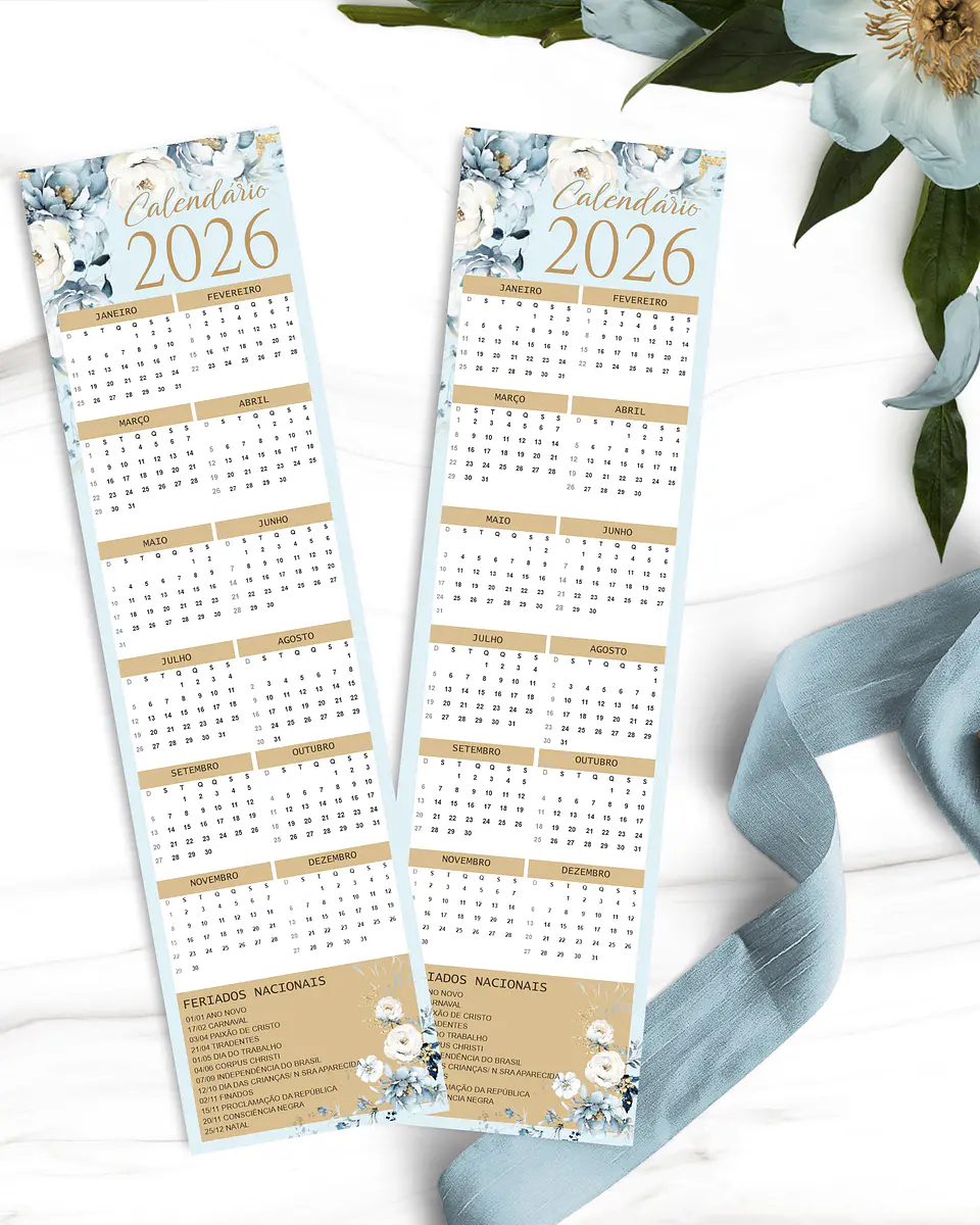 Arquivo Coleção Floral Azul Calendário 2026 3