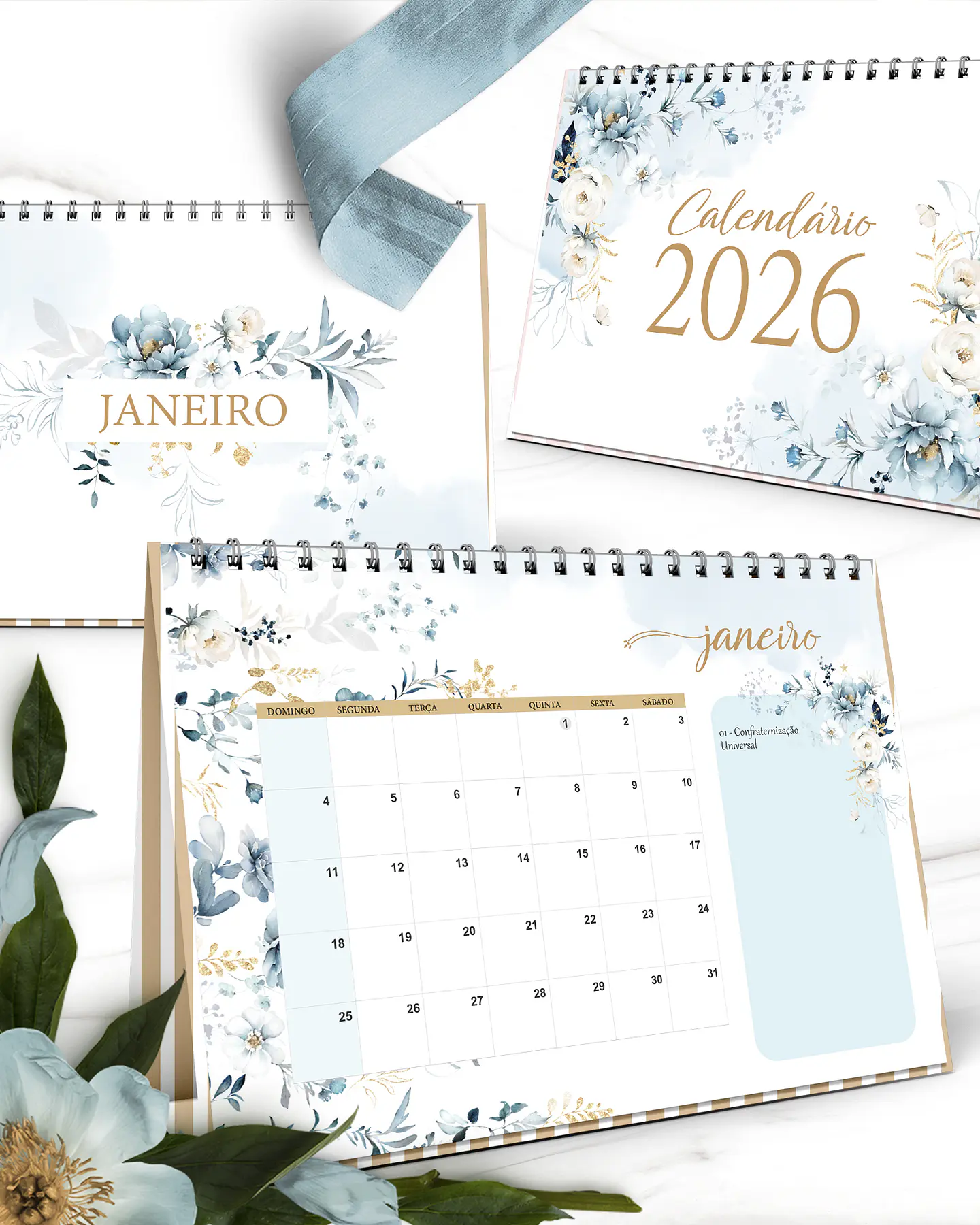 Arquivo Coleção Floral Azul Calendário 2026 4