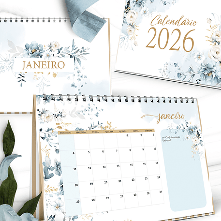 Arquivo Coleção Floral Azul Calendário 2026 4