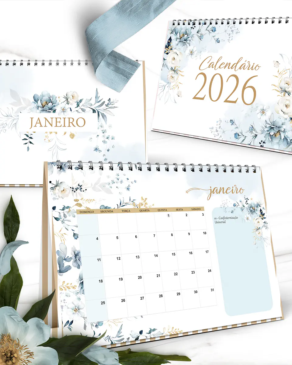 Arquivo Coleção Floral Azul Calendário 2026 4
