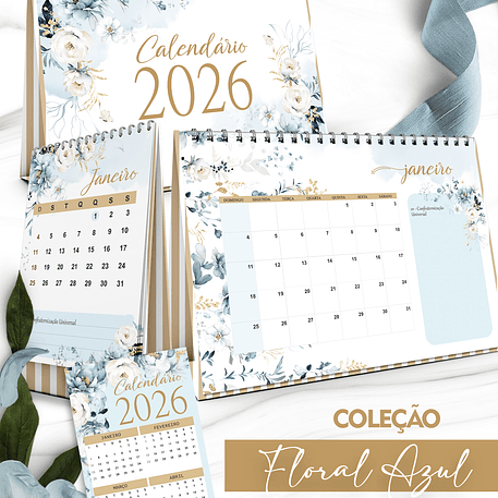 Arquivo Coleção Floral Azul Calendário 2026 5