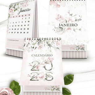 Arquivo Coleção Floral Rosa Calendário 2026