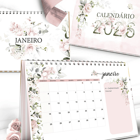 Arquivo Coleção Floral Rosa Calendário 2026 3