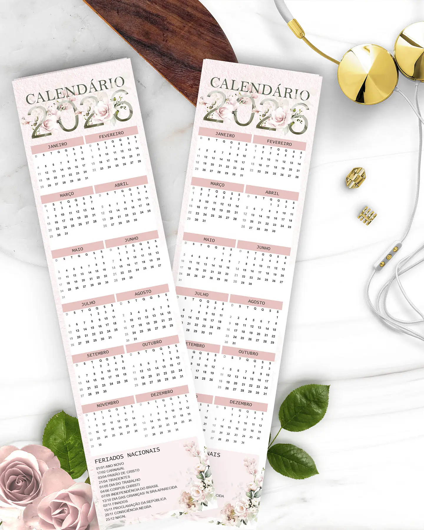Arquivo Coleção Floral Rosa Calendário 2026 4