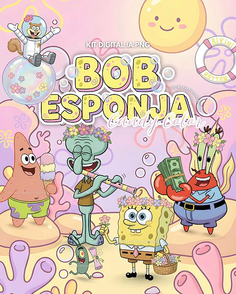 Kit Digital Bob Esponja Candy Color