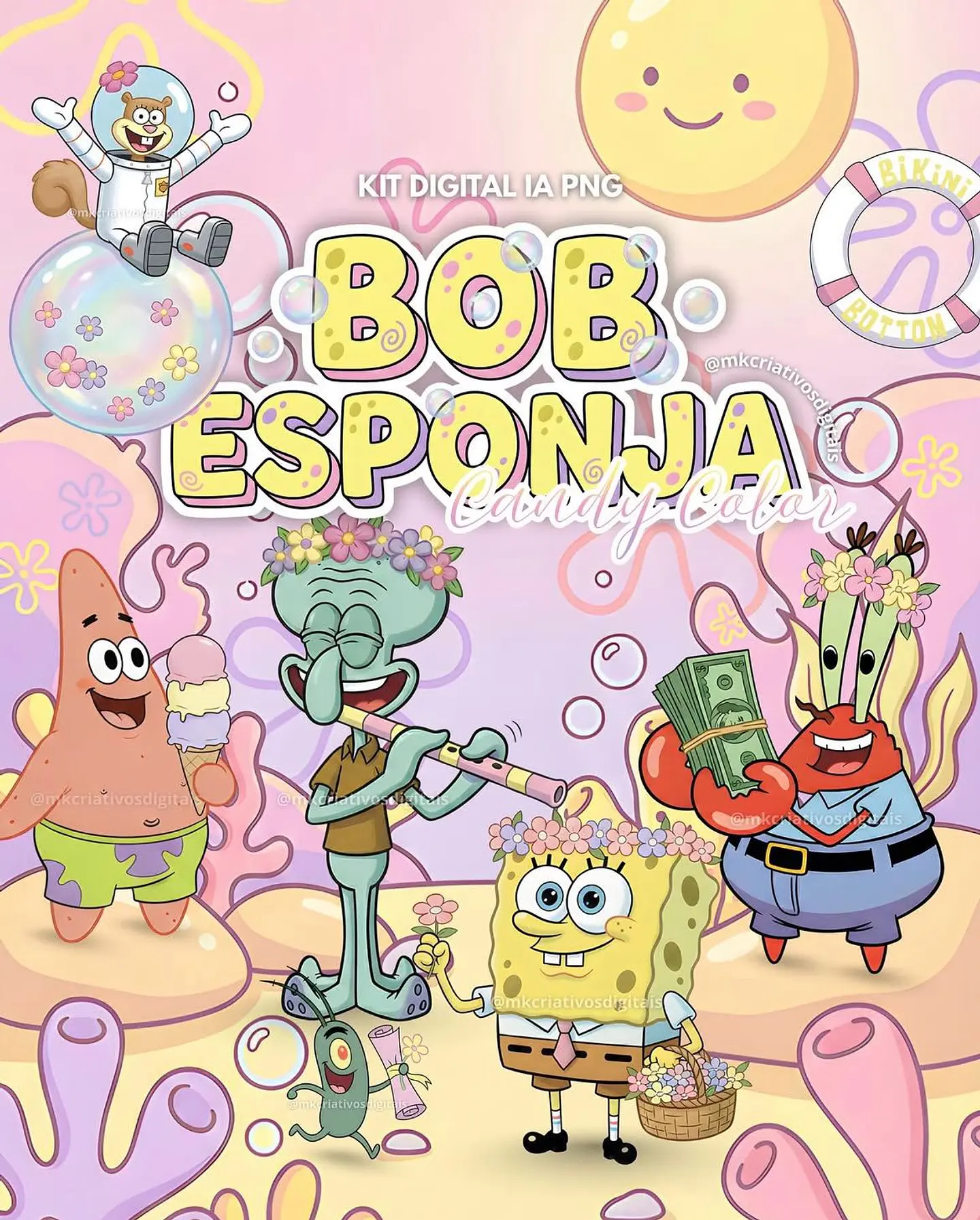 Kit Digital Bob Esponja Candy Color 1