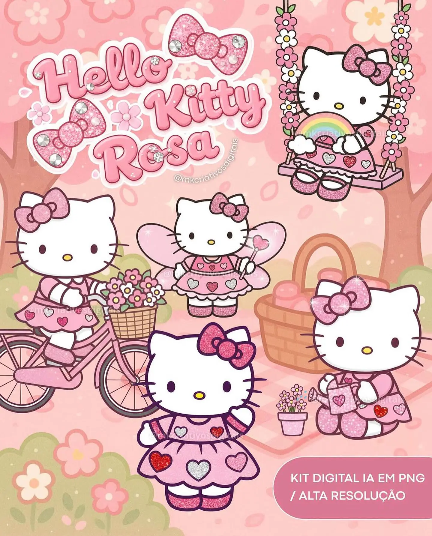 Kit Digital Hello Kitty Rosa 1