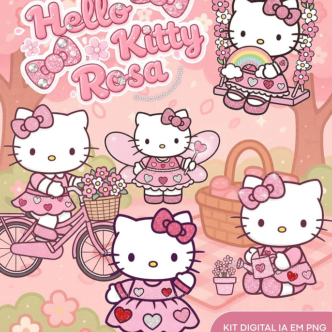 Kit Digital Hello Kitty Rosa 1