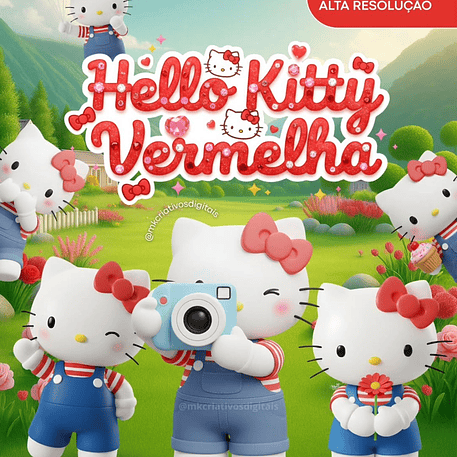 Kit Digital Hello Kitty Vermelha 1