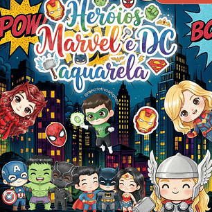 Kit Digital Heróis Aquarela