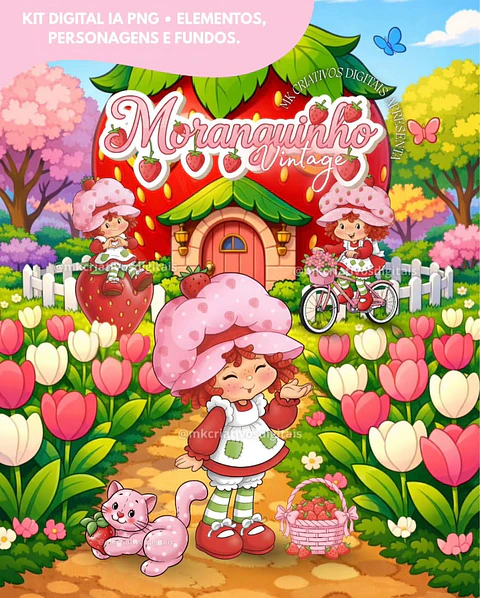 Kit Digital Moranguinho Vintage