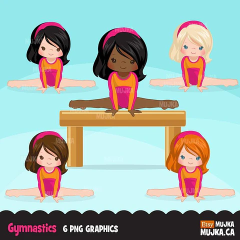Kit Digital Mneninas Na Ginastica Trampolim