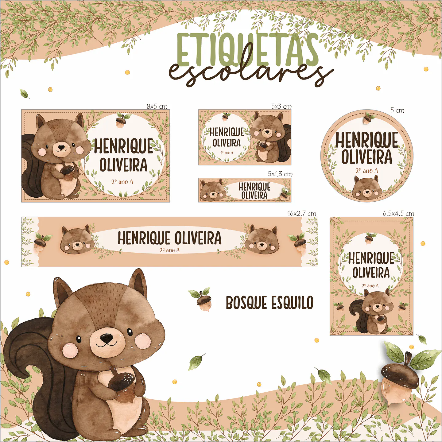 Arquivo Combo Escolar Etiquetas 20 Temas 20