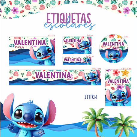 Arquivo Etiquetas Escolar Stitch 1