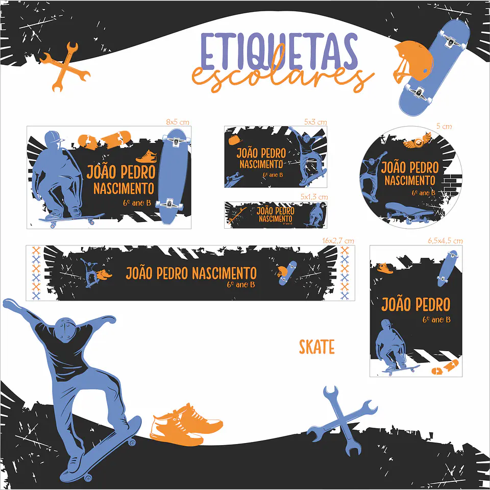 Arquivo Etiquetas Escolar Skate 1
