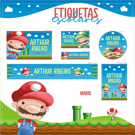 Arquivo Etiquetas Escolar Mario 1