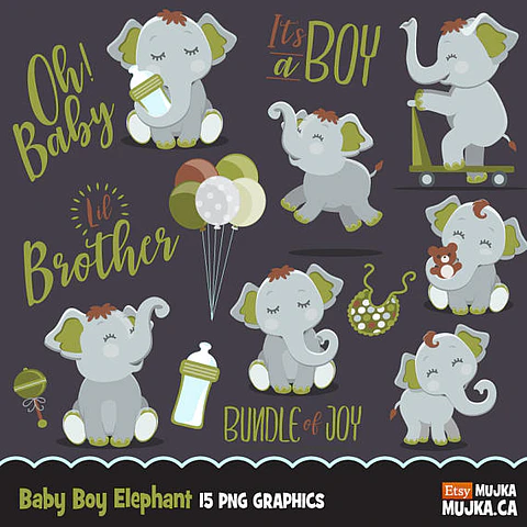 Kit digital Elefante Baby verde