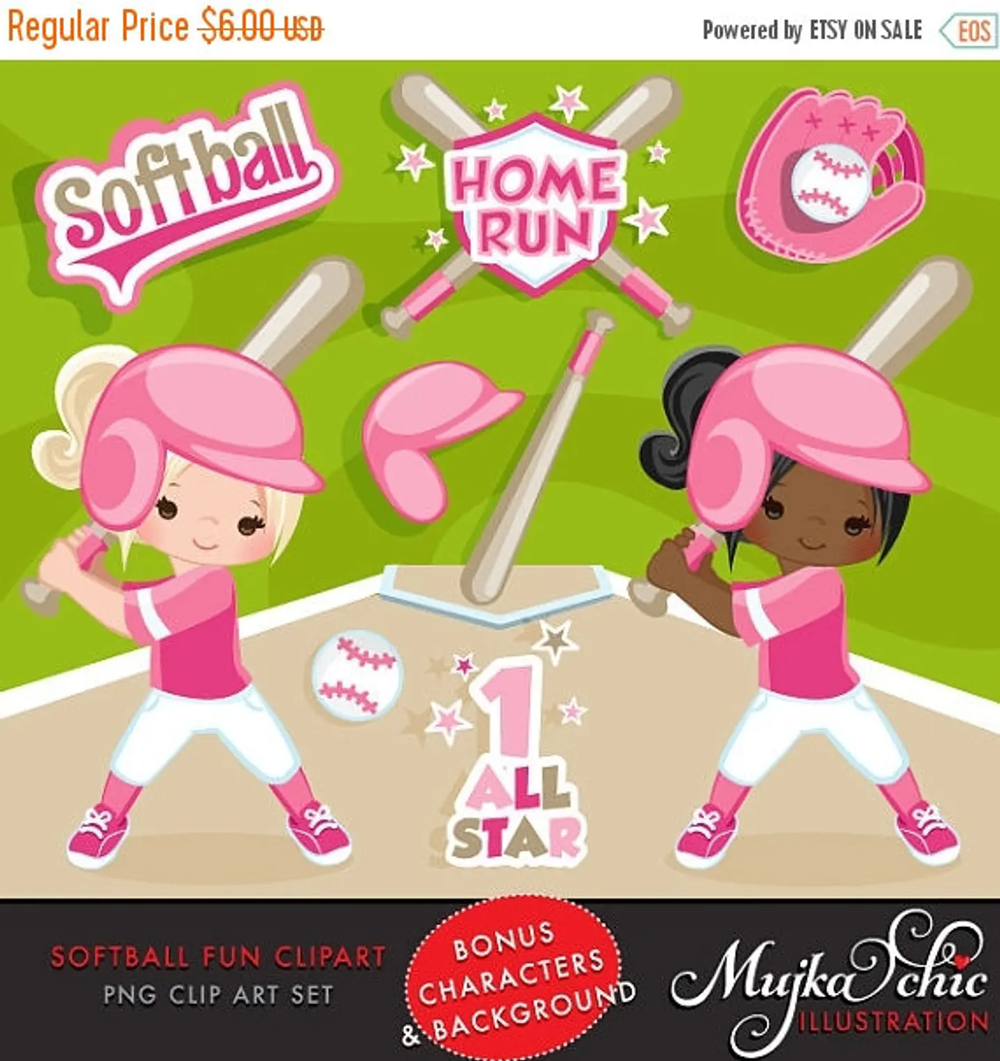 Kit Digital Baseball Girl 1