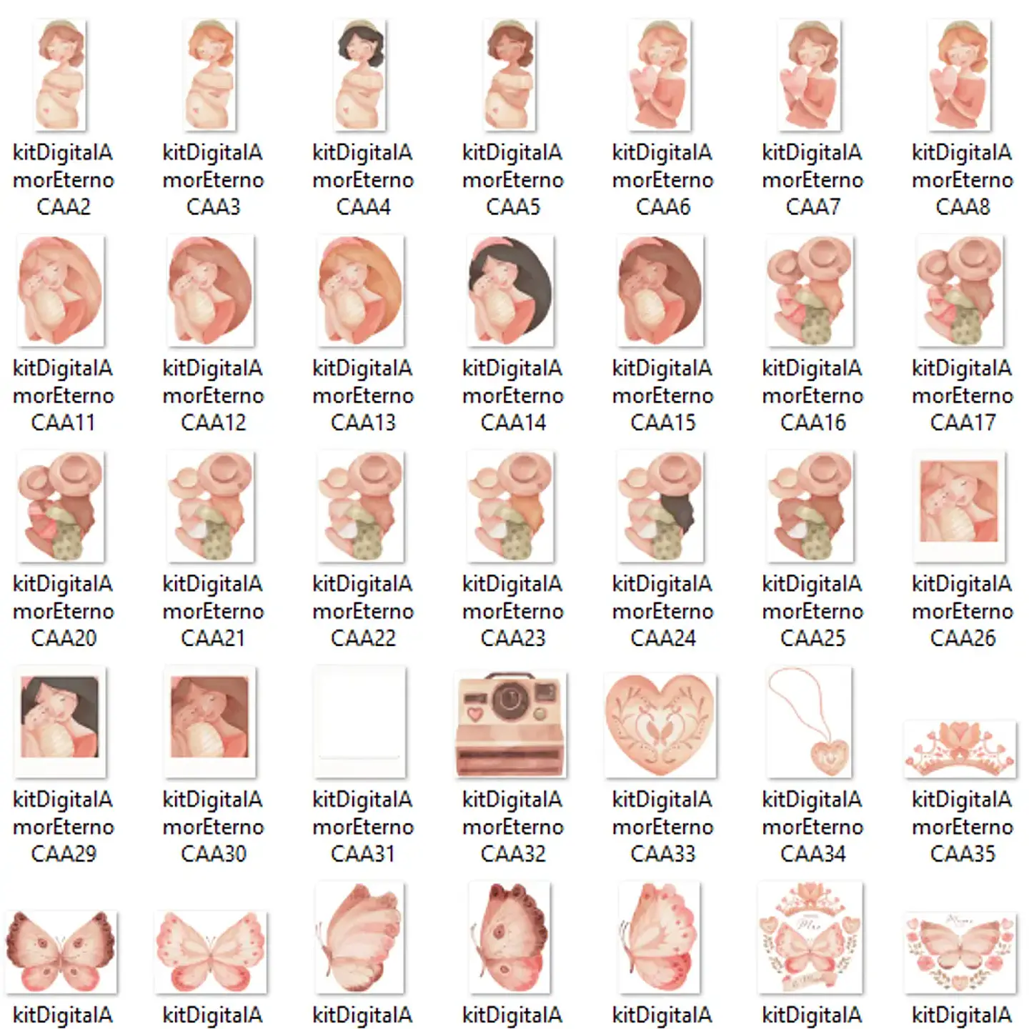 Kit Digital Amor Eterno Mãe - Com Amor Aquarela 3