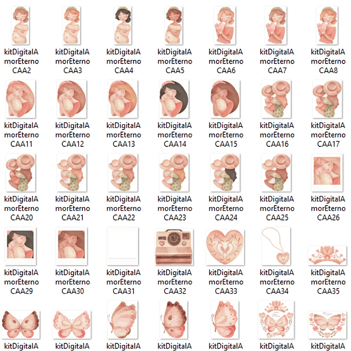 Kit Digital Amor Eterno Mãe - Com Amor Aquarela 3