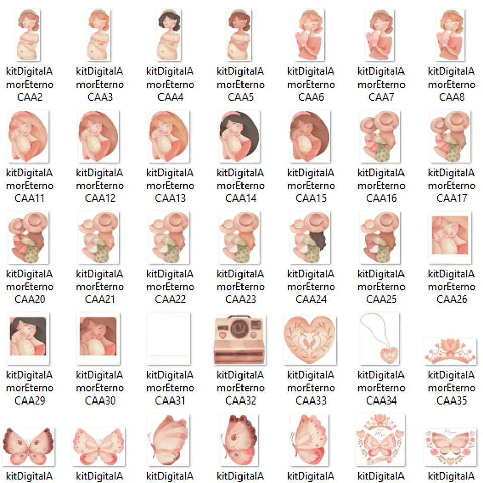 Kit Digital Amor Eterno Mãe - Com Amor Aquarela 3