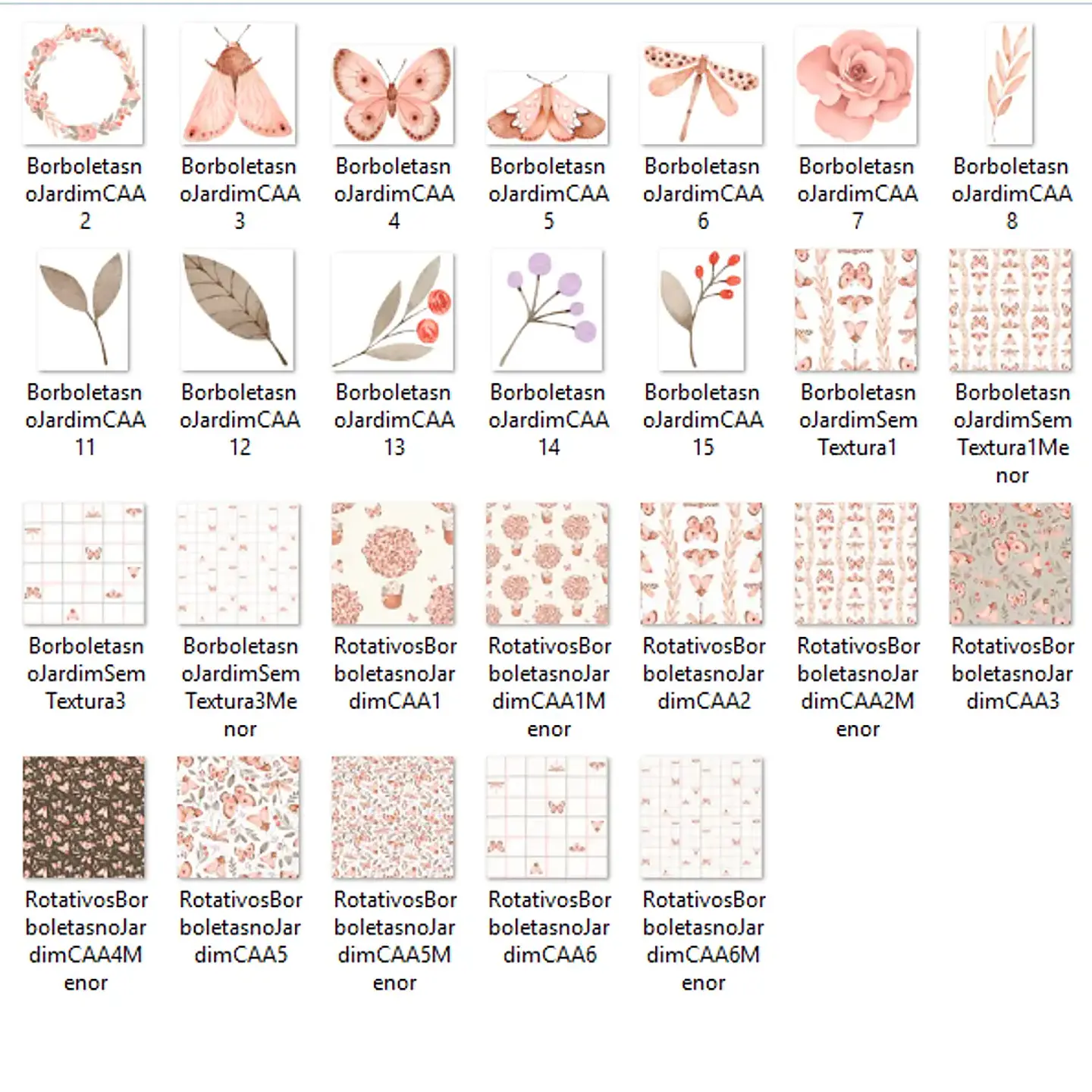 Kit Digital Borboletas no Jardim - Com Amor Aquarela 2