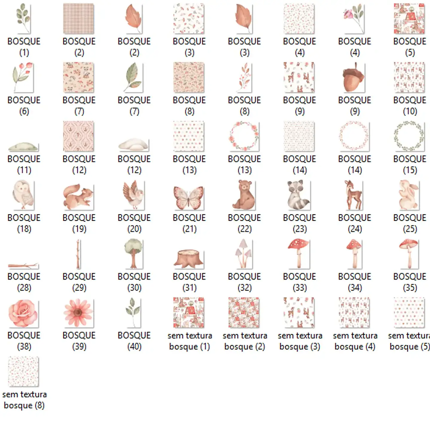 Kit Digital Bosque - Com Amor Aquarela 2